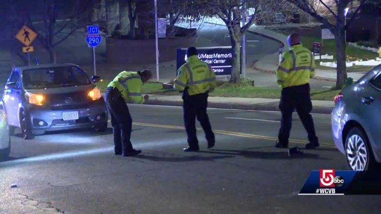 Pedestrian struck by car in front of Worcester hospital