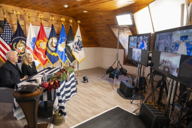 President greets US Troops, visits Coast Guard members on Nantucket