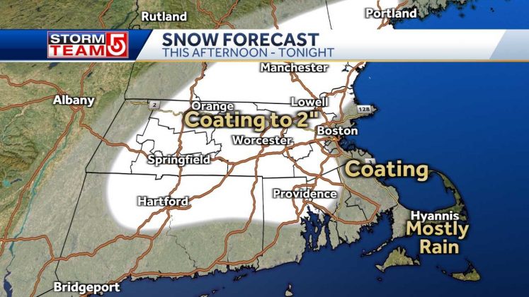 First measurable snow of season in Mass. likely on Wednesday
