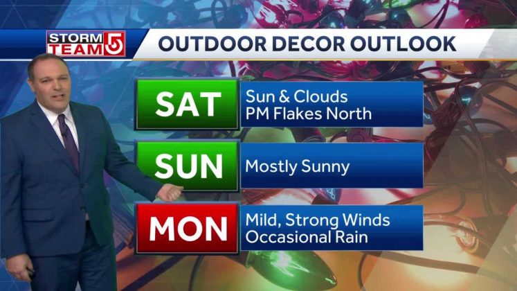 Video: Good weekend for holiday decorating, some flakes possible Saturday