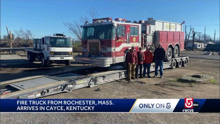 Donated fire tanker arrives in tornado-ravaged Kentucky community