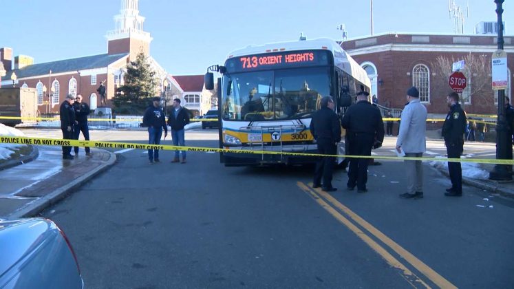 Elderly man struck by transit bus in Mass. city square, police say