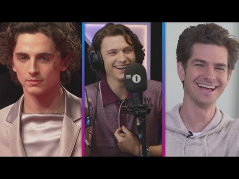 Tom Holland Calls Andrew Garfield and Timothée Chalamet Mid-Interview!