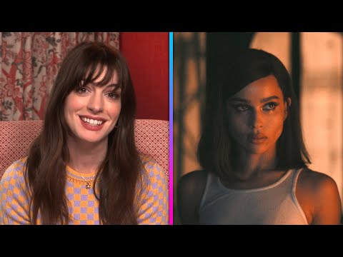 Anne Hathaway REACTS to Zoë Kravitz as Catwoman (Exclusive)