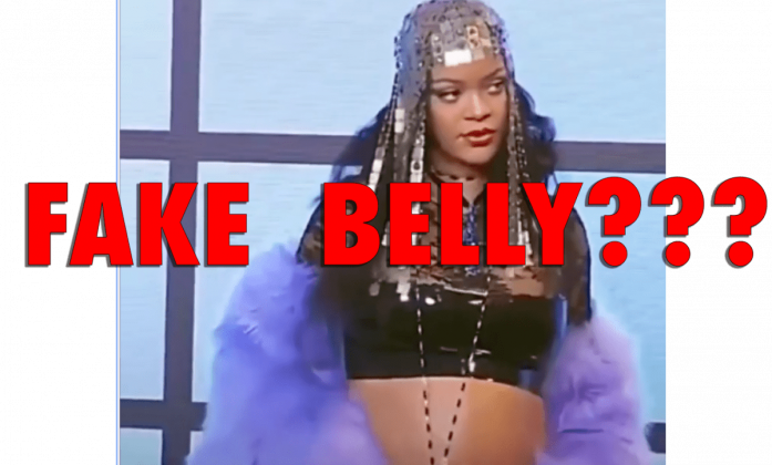 SHOCK VIDEO: Rihanna Being Accused Of Wearing FAKE BELLY On Red Carpet – WATCH!!