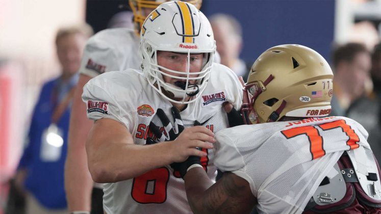 Patriots draft FCS offensive lineman with first-round pick at No. 29