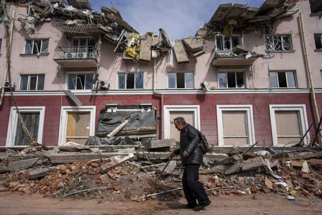 The Latest: Russian retreat reveals destruction as Ukraine begs for help
