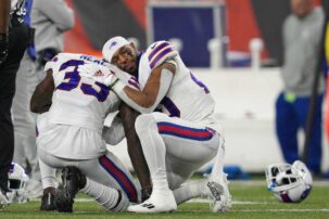 Bills’ player in critical condition after collapsing on field; game suspended for the night