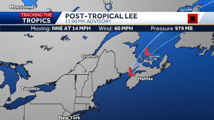 Atlantic storm Lee makes landfall in Canada with winds of 70 miles per hour, 1 man killed in Maine