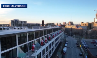 ‘A constant companion on my patio’: Santas bring holiday cheer atop one city’s balconies