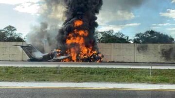 LIVE: Plane crashes into vehicle while landing near Florida interstate