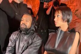 Bianca Censori Wears Lace Tights and Bra to Dinner With Kanye
