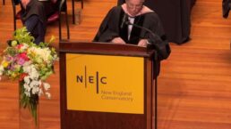 Paul Simon speaks at New England Conservatory commencement