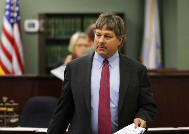 David Meier, Middlesex Superior Court in Woburn, Mass., Tuesday, Dec. 17, 2013. (AP Photo/Stephan Savoia)