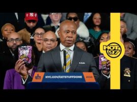 Mayor Eric Adams Lights Up Tons Of Weed On Fire In NYC