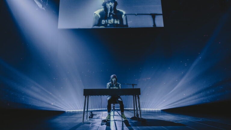 Billie Eilish performs at TD Garden in Boston.