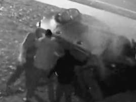 Neighbors rescue man from burning car in Revere