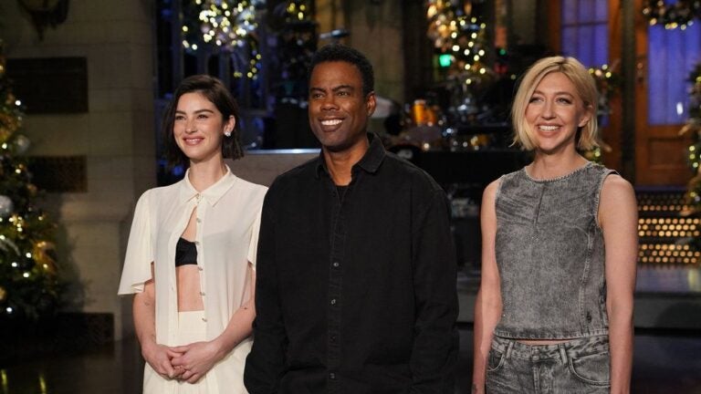 SNL recap: Musical guest Gracie Abrams, host Chris Rock, and cast member Heidi Gardner pictured before the December 14 episode of "Saturday Night Live."