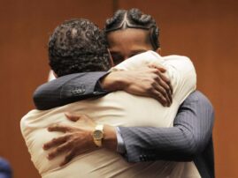 A$AP Rocky dives into Rihanna’s arms as not guilty verdict is read at felony assault trial