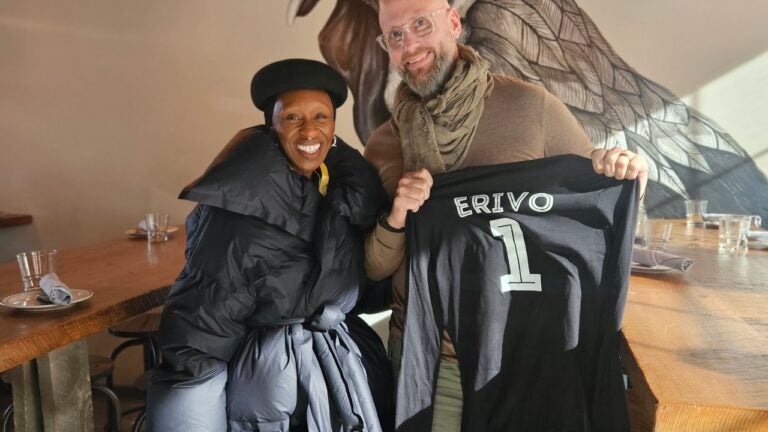 Cynthia Erivo and Source Restaurant owner Daniel Roughan