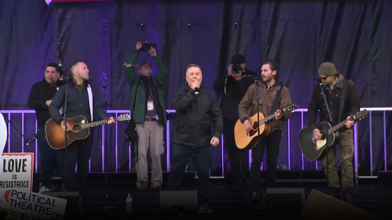 dropkick murphys perform at hands off! rally in boston