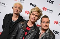 Mike Dirnt, Billie Joe Armstrong, Tré Cool of Green Day at the 2025 iHeartRadio Music Awards held at the Dolby Theatre on March 17, 2025 in Los Angeles, California.