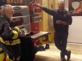 Salem firefighter goes viral after serenading passing bachelorette party