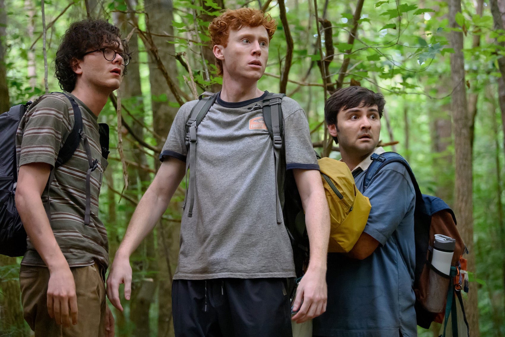 Martin Herlihy, Ben Marshall and John Higgins in "Please Don't Destroy: The Treasure of Foggy Mountain."