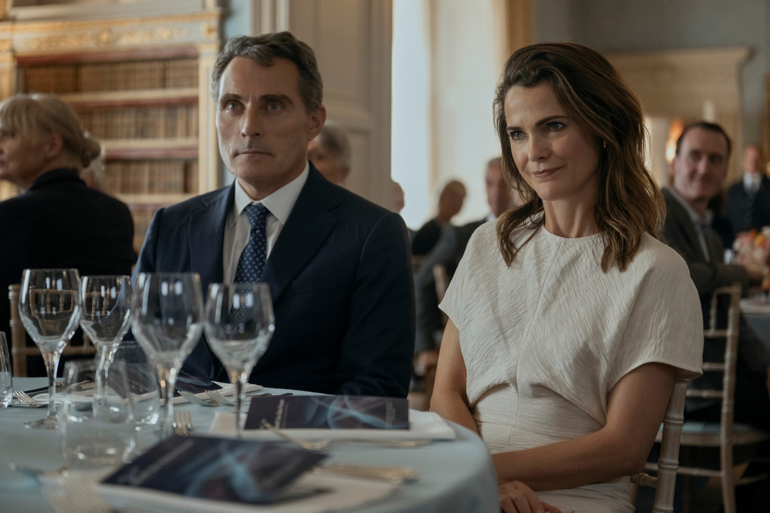 What to watch this weekend: Rufus Sewell and Keri Russell in Season 3 of The Diplomat, now streaming on Netflix.