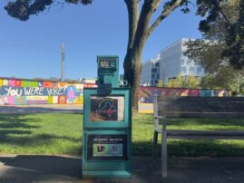 Empty newspaper boxes litter the city, but Allston is giving them new meaning