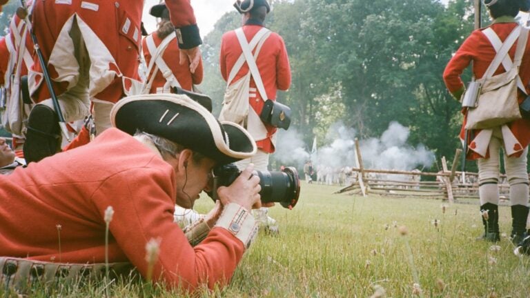 Cinematographer Buddy Squires shoots on-location at Monmouth Battlefield State Park.
