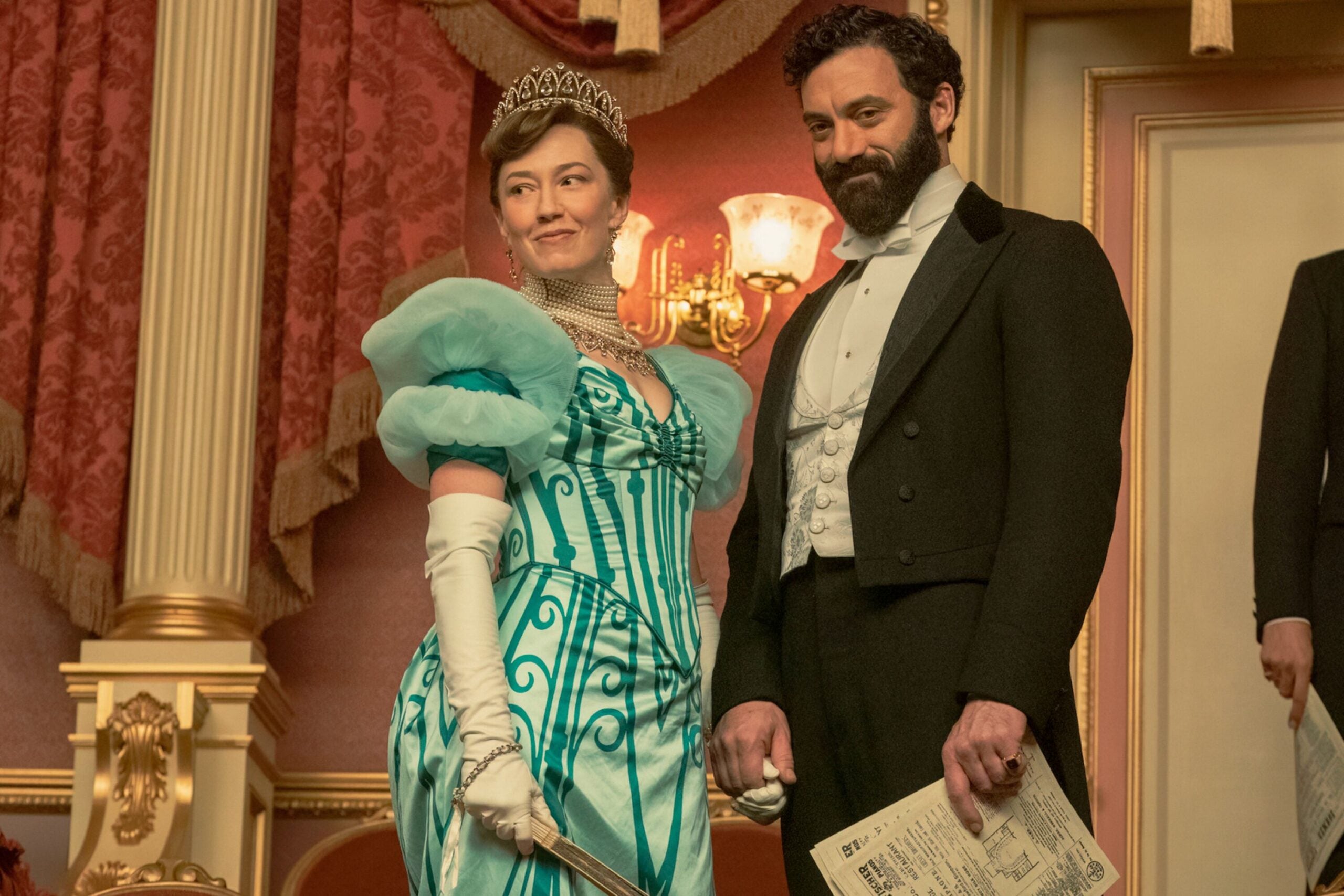 Carrie Coon and Morgan Spector in "The Gilded Age."