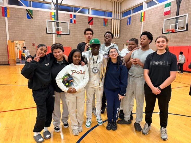 Rapper Flavor Flav donates sports equipment to Cambridge youth center