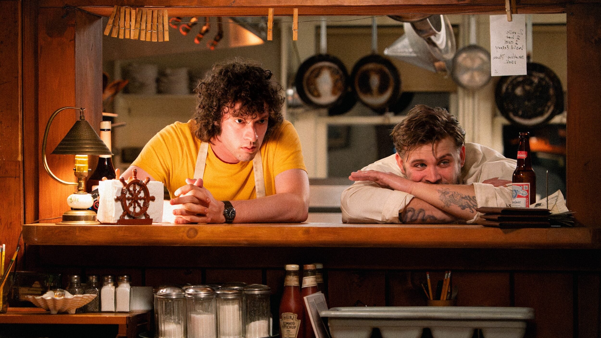 Dominic Sessa and Leo Woodall in "Tony."