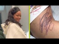 Rihanna Gets Her Kids’ Doodles TATTOOED on Her Body