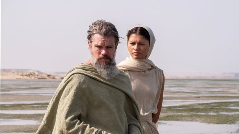 Matt Damon and Zendaya in "The Odyssey."
