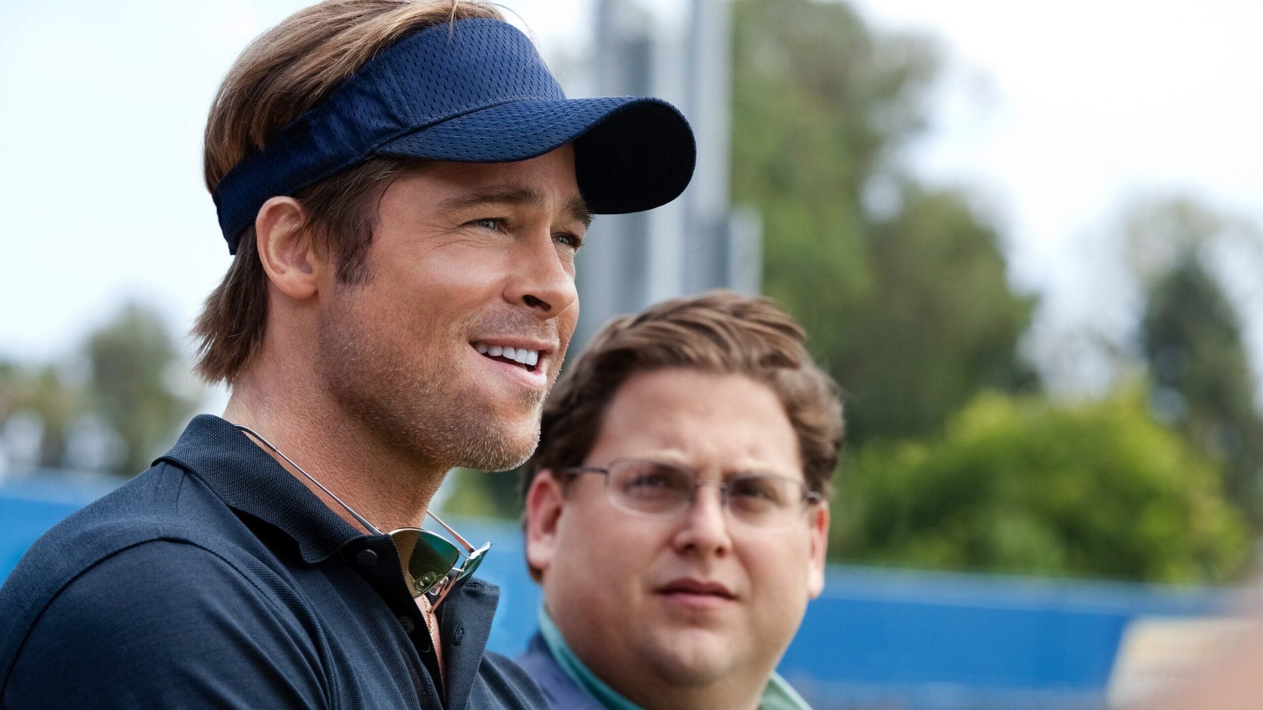 Brad Pitt and Jonah Hill in a scene from "Moneyball."