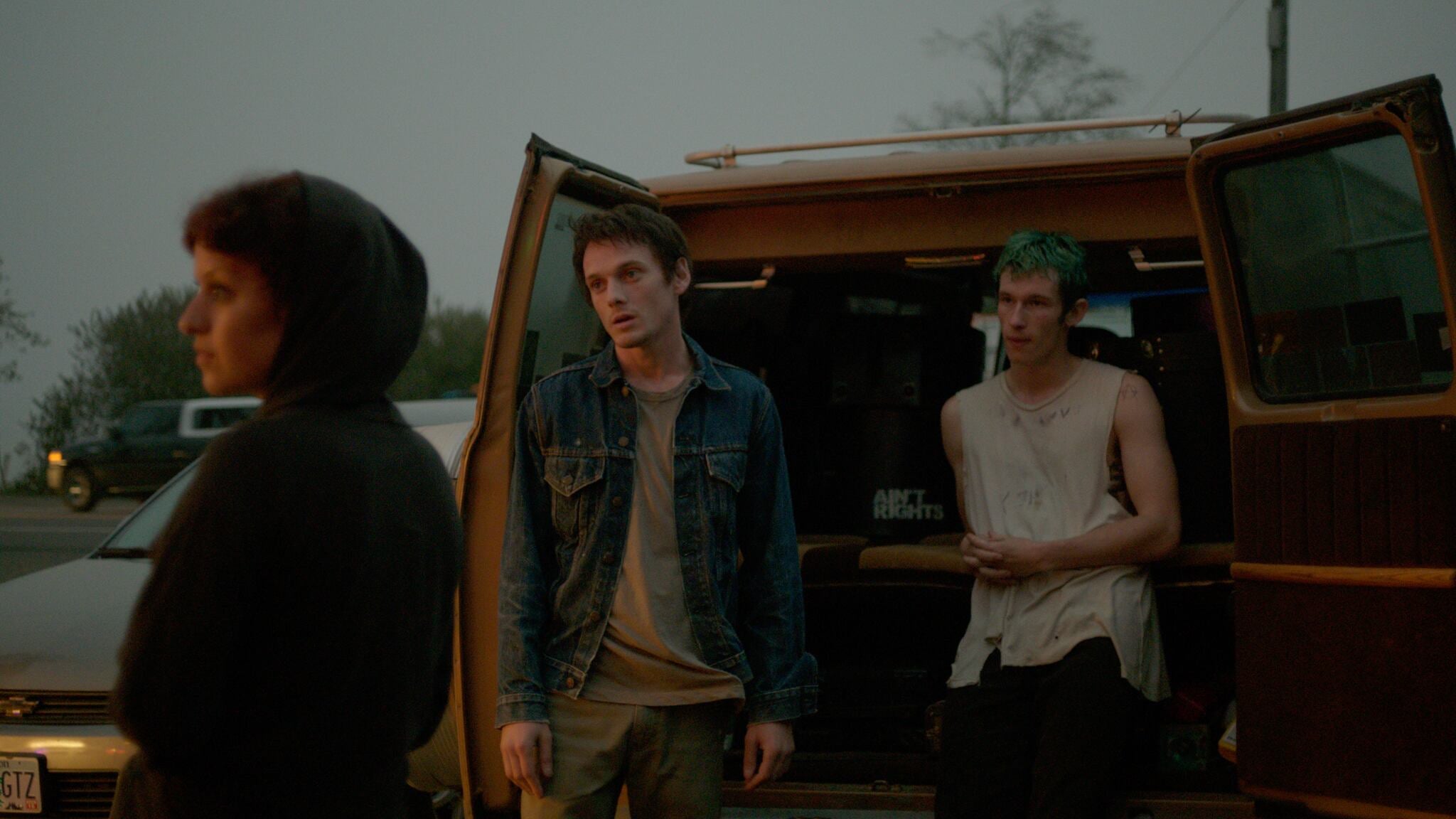 Alia Shawkat, Anton Yelchin and Callum Turner in "Green Room."