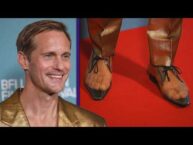Alexander Skarsgård Sports See-Through Shoes on the Red Carpet